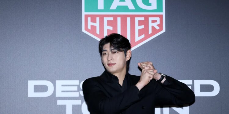 Jung Hoo Lee at the TAG Heuer "Designed To Win" campaign event.