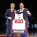 St. John's Red Storm head coach Rick Pitino presented with a jersey commemorating his 900th win.