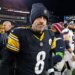 Pittsburgh Steelers quarterback Aaron Rodgers (8) walks off the field.