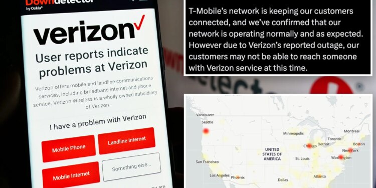 T-Mobile trolls Verizon outage that left rival carrier's users outraged