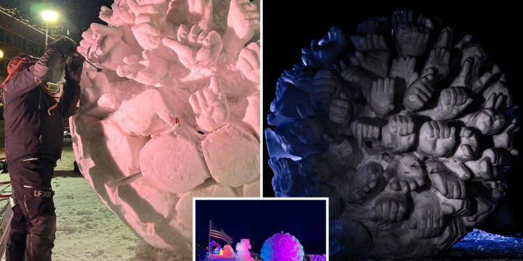 Team USA entry disqualified from snow sculpting championship after anti-ICE message