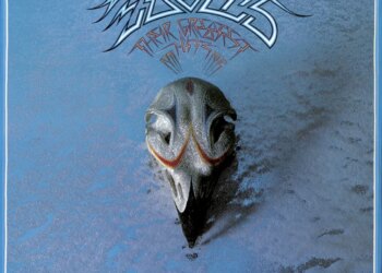Illustration of The Eagles' "Their Greatest Hits 1971-1975" album cover art, featuring an eagle's skull.