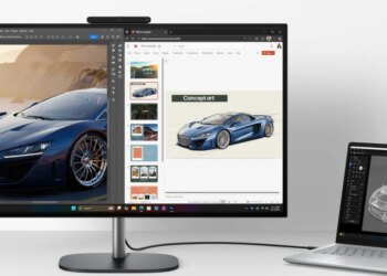 The HP OmniStudio X’s webcam can watch your work desk