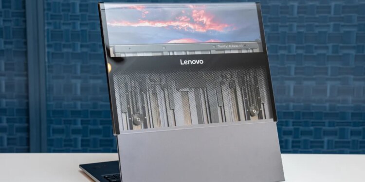 This ThinkPad laptop concept has a rollable display that wraps around its lid