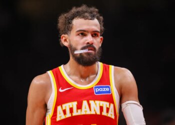 Atlanta Hawks guard Trae Young (11) in action against the New York Knicks.