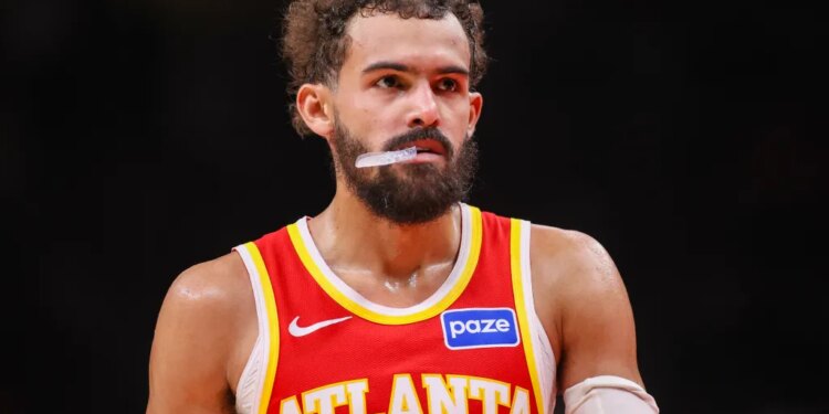 Atlanta Hawks guard Trae Young (11) in action against the New York Knicks.