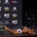 UFC fighter Cameron Smotherman collapses onto the stage during a weigh-in.