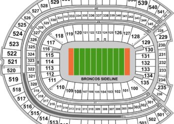 A map of the Denver Broncos' Empower Field at Mile High.