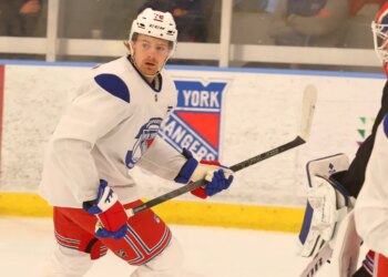 Rangers Rookie Brennan Othmann (78) when the New York Rangers held their training camp Wednesday, September 10, 2025 at Madison Square Garden Training Center in Greenburgh, NY.