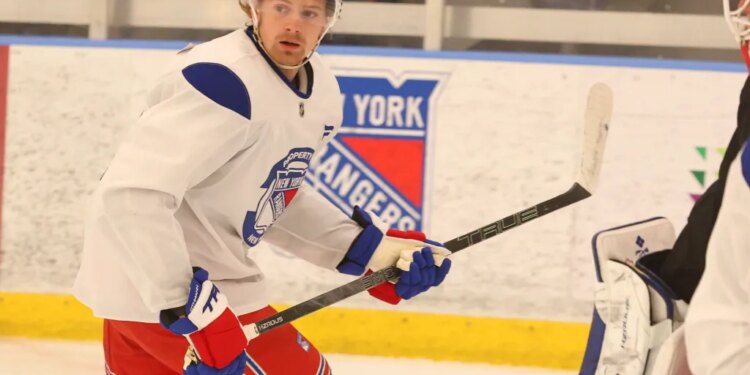 Rangers Rookie Brennan Othmann (78) when the New York Rangers held their training camp Wednesday, September 10, 2025 at Madison Square Garden Training Center in Greenburgh, NY.