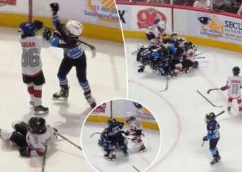 Youth hockey players get into wild brawl during game at AHL rink