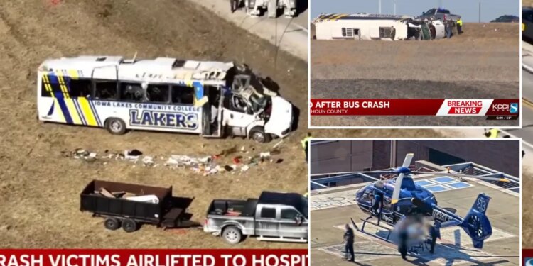 1 dead, 32 injured in Iowa Lakes Community College baseball bus crash