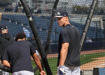 New York Yankees right fielder Aaron Judge #99 at Spring Training.