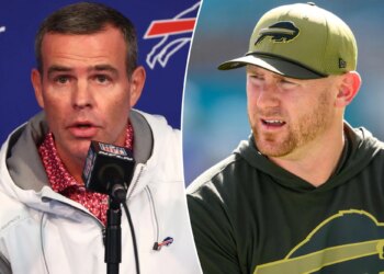 Bills' Brandon Beane offers three-word response to Joe Brady pushback