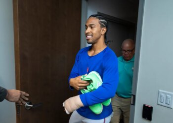 New York Mets' Francisco Lindor during Spring Training at Clover Field.