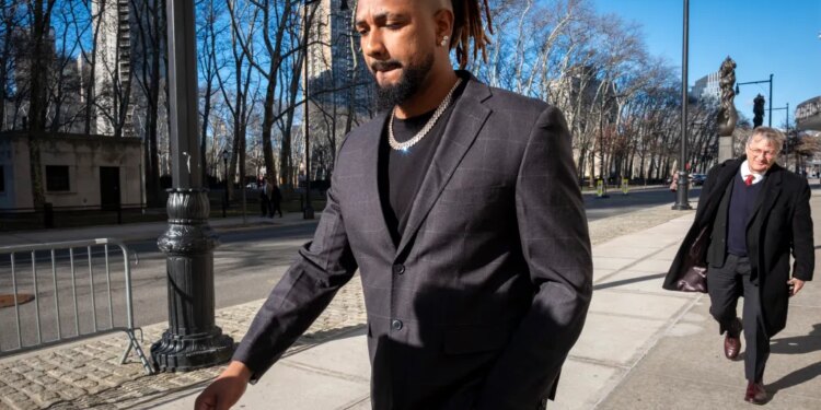 Emmanuel Clase de la Cruz leaving Brooklyn Federal Court.