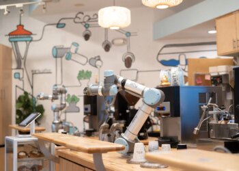 Artly robot barista in downtown Seattle cafe