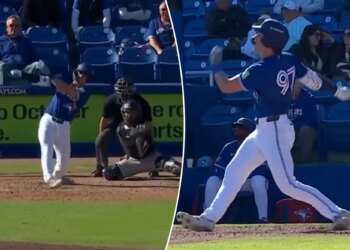 Jake Casey hits first spring home run against Yankees