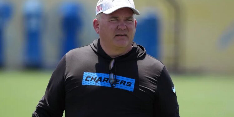 Los Angeles Chargers offensive coordinator Greg Roman.