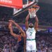 Boston Celtics guard Jaylen Brown #7 slams the ball during a game against the New York Knicks.