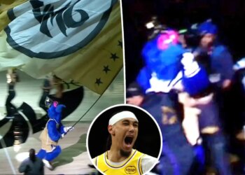 Lakers' Jaxson Hayes suspended for pushing Wizards mascot