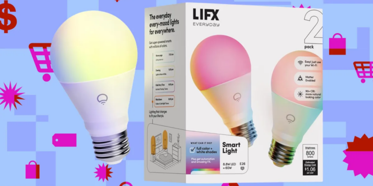 Lifx’s two-pack of Matter-enabled smart color bulbs is down to $20