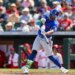 MJ Melendez of the New York Mets hits a solo home run against the St. Louis Cardinals during Spring Training.