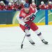 Czechia's Martin Necas is in action during a preliminary round match of men's ice hockey between Switzerland and Czechia at the 2026 Winter Olympics, in Milan, Italy, Sunday, Feb. 15, 2026. (AP Photo/Petr David Josek)