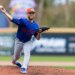 New York Mets pitcher Craig Kimbrel throws live batting practice during Spring Training at Clover Field, Wednesday, Feb. 18, 2026, in Port St. Lucie, FL.