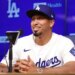 Edwin Díaz speaks at his introduction as a new member of the Los Angeles Dodgers.