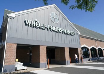 Exterior of a Whole Foods Market in Wayne, NJ.