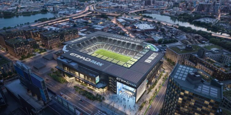 Rendering of New York City FC's new soccer stadium