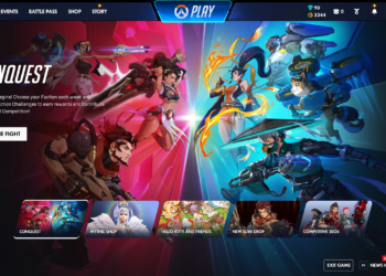 A screenshot of the new Overwatch menu screen