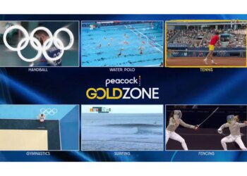 A screenshot of a Olympic gold zone broadcast
