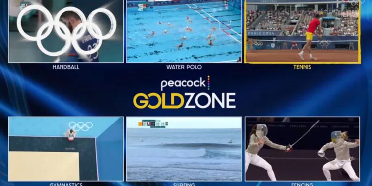 A screenshot of a Olympic gold zone broadcast