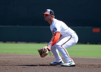 Baltimore Orioles first baseman Pete Alonso #25, in the field during the 2nd inning.
