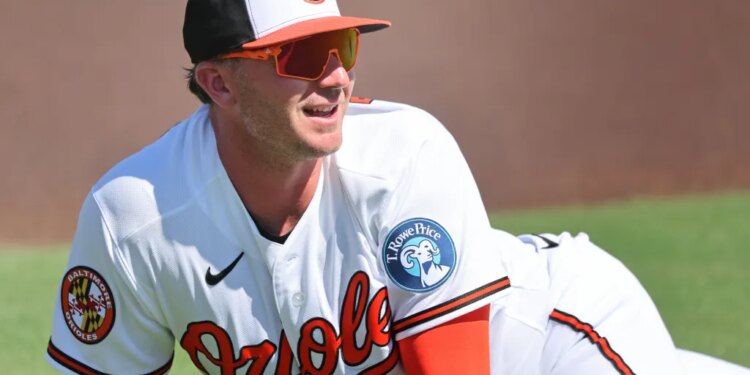 Pete Alonso stretches before the Orioles' spring training game against the Yankees on Feb. 20, 2026.