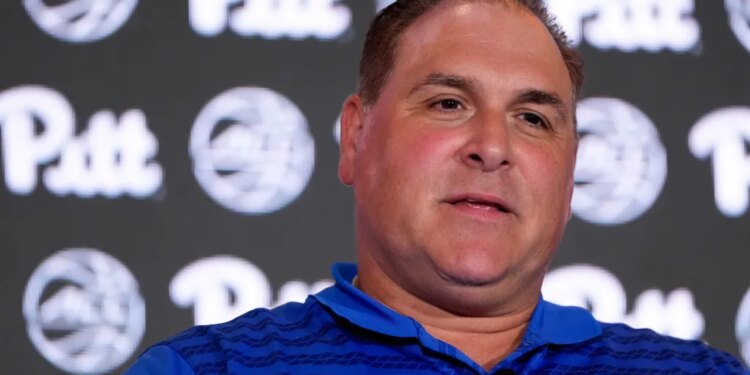 Tory Verdi, Pitt Head Coach, speaks at ACC women's basketball media day.