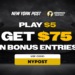 Play $5, get $75 in bonus entries for Patriots vs. Seahawks