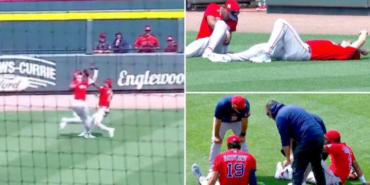 Red Sox's stud outfielders in scary crash during spring training game