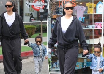 Rihanna and adorable son Riot don matching shades in LA