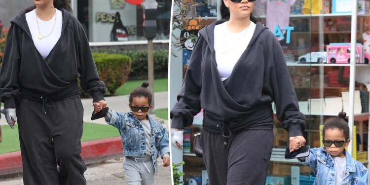 Rihanna and adorable son Riot don matching shades in LA