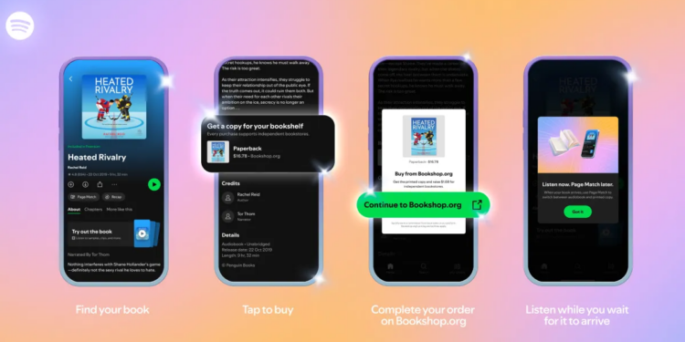 Spotify is partnering with Bookshop.org to sell physical books