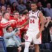 Zuby Ejiofor celebrates with Red Storm fans during St. John's win over Seton Hall on Jan. 20, 2026.