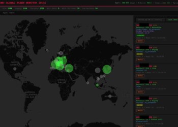 A map like the one I saw, with robots and packets trickling in.