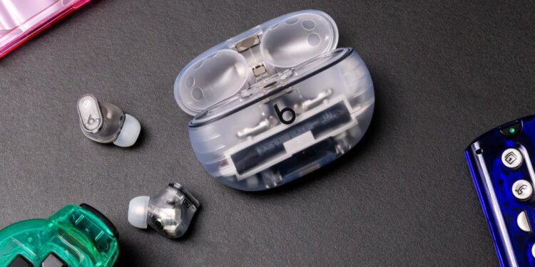 The see-through Beats Studio Buds Plus are more than 40 percent off for Presidents Day