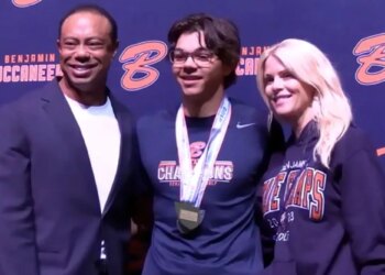 Tiger Woods reunites with ex-wife Elin Nordegren to celebrate son Charlie