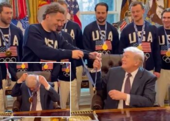 Trump welcomes US men's Olympic hockey team to White House after gold-medal victory