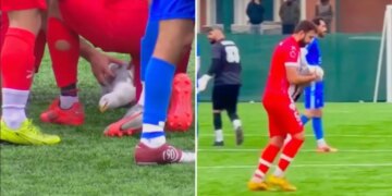 Turkey soccer player Gani Catan uses CPR to revive seagull struck by ball during playoff match