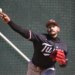 Minnesota Twins pitcher Pablo Lopez throws during a spring training baseball workout.